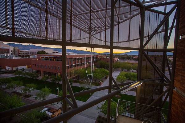 ua-0001-x3 0 - "UA-0001
Location: Rooftop, Thomas W. Keating Bioresearch Building
Description: Sunrise shots of campus and the Tucson area from the roof of the Thomas W. Keating Bioresearch Building (BIO5 Institute)
Photographer: FJ Gaylor

"