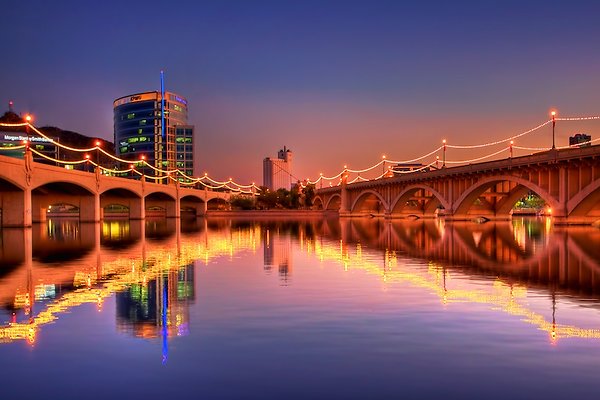 Mill Ave Bridge @ Sunset - HDR processed